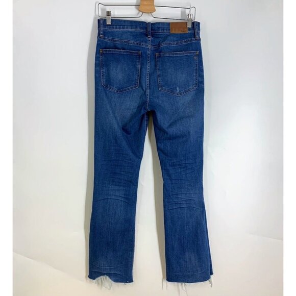 Madewell Women's Cali Demi Boot Step Raw Hem Stretch Denim Jeans Size 28 - Picture 2 of 13